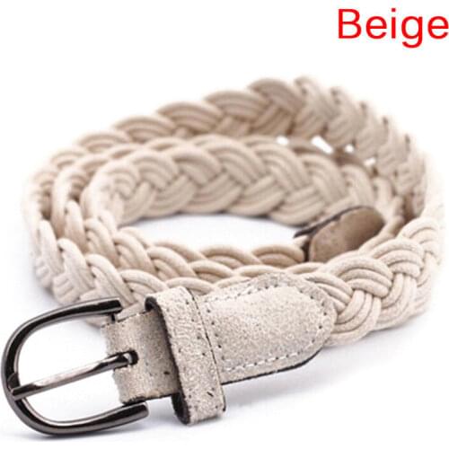 102cm Women Brown White Weave Belt Hemp Rope Braid Belt Female Belt For Dress Clothing 6 Colors