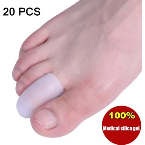 20 Pieces Soft Silicone Gel Tube Finger Toe Protectors Blister Protect Foot Feet Pain Relief Feet Care Feet Care Product