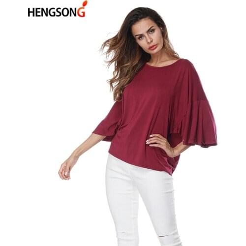2020 Summer Fashion Women Casual Loose candy color T-shirt Female Batwing dolman Sleeve casual Loose T-shirt Tops