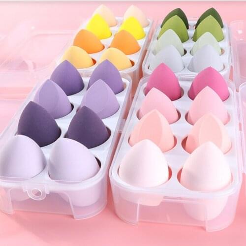 4/8pcs New Beauty Egg Set Gourd Water Drop Puff Makeup Puff Set Colorful Cushion Cosmestic Sponge Egg Tool Wet and Dry Use