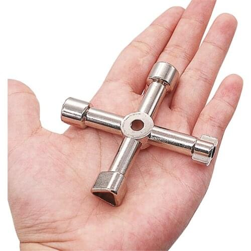 4 In 1 Universal Cross Key Triangle Square Wrench Spanner Triangle Electric Elevator Cabinet Valve Bicycle Repair Best