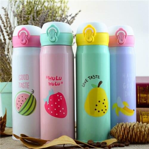 450ml Tea Coffee Mug Water Bottle Vacuum Cup Thermos Stainless Steel Thermo Cup Travel Drink Bottle Drinkware Thermos For Women
