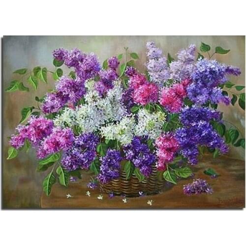 3D Lilac DIY Diamond Painting Cross Stitch Resin Needlework Home Decoration Rhinestone Mosaic Diamond Embroidery