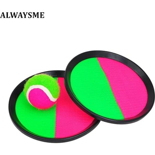 ALWAYSME Catch Ball Set - Self Stick Toss And Catch Sports Family Game With 2 Paddles And Velcro Ball For Ages 3 And Up