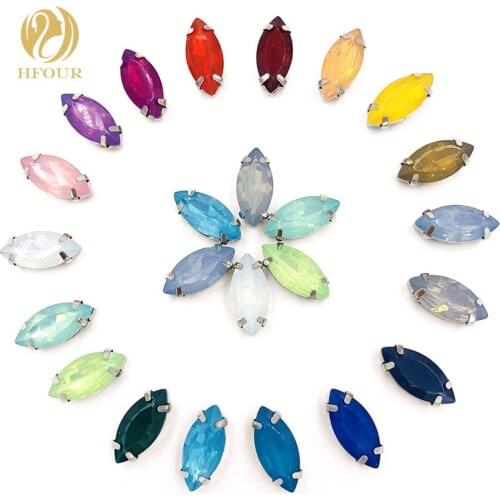 Free shipping Horse eye resin flatback sew on rhinestones Leaf shape wedding decoration Loose rhinestones DIY Accessories