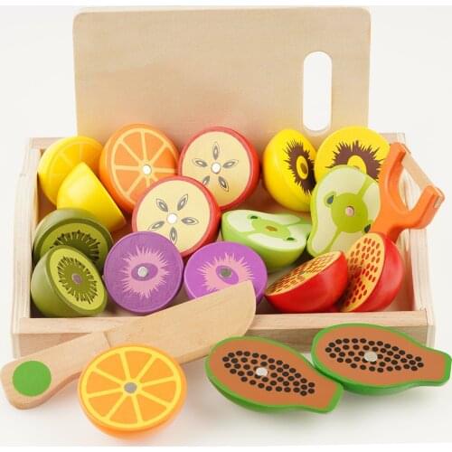 Wooden Toys Pretend Play Simulation Kitchen Series Cut Fruits And Vegetables Childrens Educational Play House Toys Kids Gifts