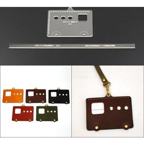 DIY small card holder leather craft Acrylic sewing template photo card bag Leathercraft Tool Set Sewing Pattern