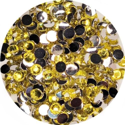 Good Quality Citrine Resin Flatback Glue On Beads 2mm~6mm Non Hotfix Rhinestones for Nail Art/Garment/Decoration