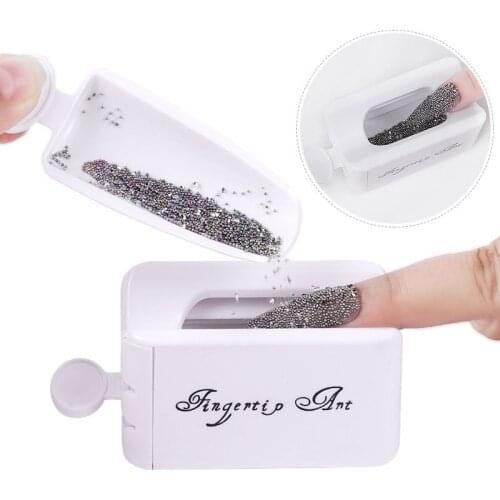 Nail Glitter Powder Recycle Box Two Layers Small Spoon Funnel Nail Art Pearl Powder Recycling Nails Decorations Storage Box Tool