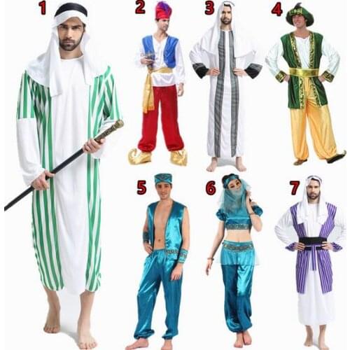 2016 Hot Halloween clothes Christmas masquerade Arab sheikh prince king princess Dress carnival cosplay costume for men woman