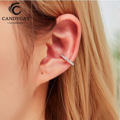 Fashion Small Ear Cuff Clip On Earrings For Women Colorful Crystal Clip Earrings Without Piercing Oorbellen Brinco Bijoux Femme