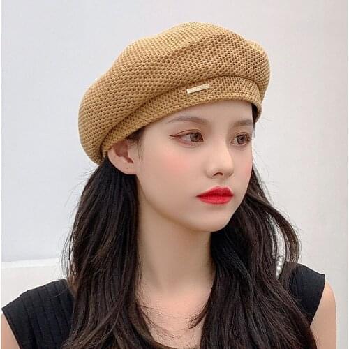Fashion Women Thin Berets Breathable Painter Flat Cap Female Candy Colors Retro Berets Hat Lady Korean Bonnet Caps Casual Beanie