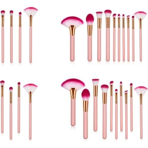 NEW Makeup Brushes Set Pink Wooden Handle Women Foundation Make up Brush Beauty Tools Kit for Lip Eye Liner maquiagem