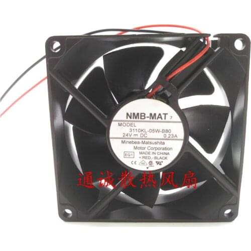 NMB-MAT 3110KL-05W-B80 DC 24V 0.23A 80x80x25mm 2-wire Server Cooling Fan