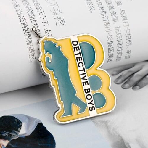 Japan Anime Jewelry Detective Boys Conan Brooch Enamel Pin Trendy Cosplay Brooches for Women Men