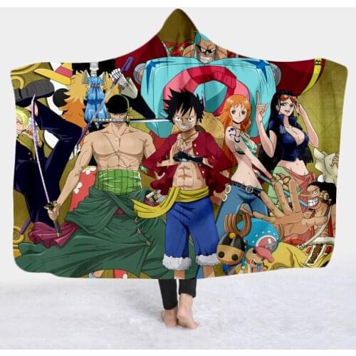 NEW Anime 3D Printing Throw Hooded Blanket Wearable Warm Fleece Bedding Office Quilts Soft Adults Travel 05
