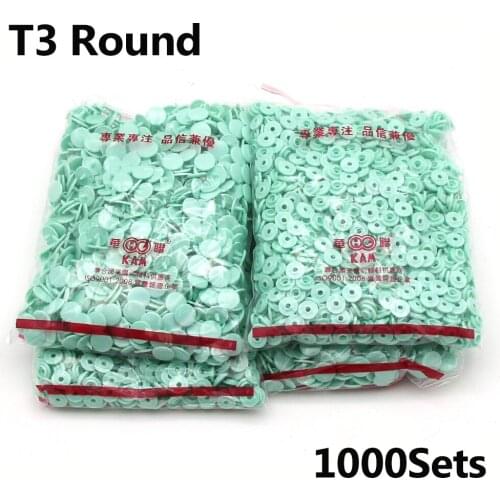 Wholesale 1000 Sets/Lot Snap Buttons T3 Round Plastic Press Buttons For Baby Clothes Fastener Buttons For Baby Diaper