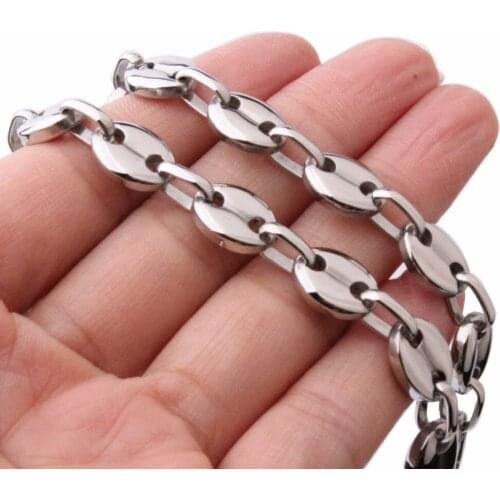 Mens Silver Color Link Chain Stainless Steel Necklace Or Bracelet Mens Chain Womens Unisex Chain Jewelry Wholesale
