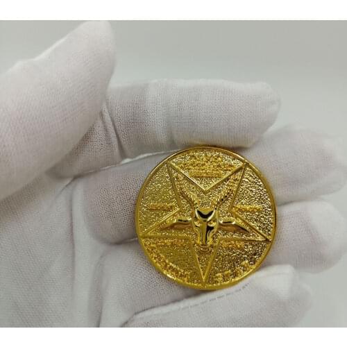 NEW Lucifer Morning Star Satan Pentecost Coin, Sheep Head Logo Commemorative Coin, Zodiac Commemorative