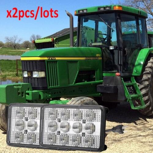 Pair 4x6 Led Headlight For John Deere Tractor 6200,6300,6400,6500,6110,6210,6310,6410,6200L,6300L,6400L,6500L,6310S,6410S,6510S