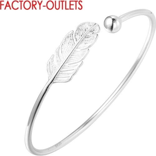 Authentic 925 Sterling Silver Simple Style Bracelet Bangle Jewelry For Women Enamel Statement Fine Jewelry Gifts Wedding