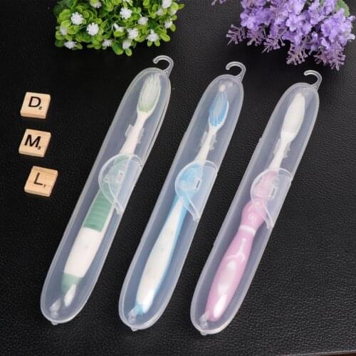 Travel Portable Toothbrush Storage Box Plastic Lightweight Clear Toothbrush Holder Organizer Case Protector