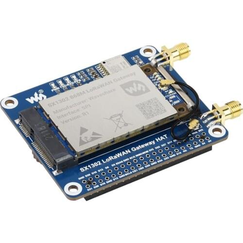 Raspberry Pi LoRaWAN Gateway HAT For Pi,SX1302 EU868M GNSS Module,Standard Mini-PCIe socket,Concurrent communication