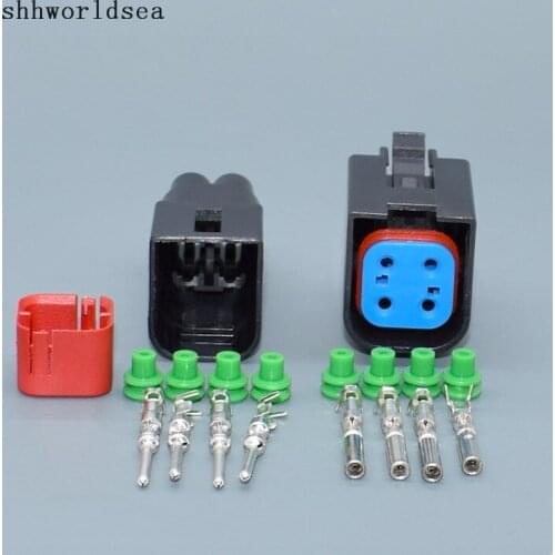 Shhworldsea 4 Pin male female 8-1437710-5 Electric Waterproof Socket Sealed Plug For Automotive Wiring Harness Connectors