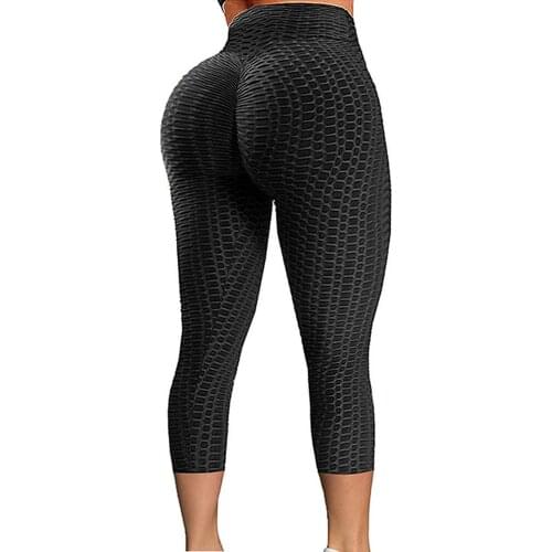 Calf-Length Pants Anti-Cellulite Leggings Butt Lifting Yoga Pants Fitness Women Workout Tights High Waist Gym Booty Running Wear
