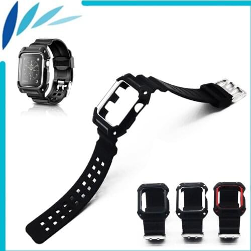 Silicone Rubber Watchband for iWatch Apple Watch / Sport / Edittion 38mm 42mm Double Row Pin Clasp Strap Band Loop Belt Bracelet