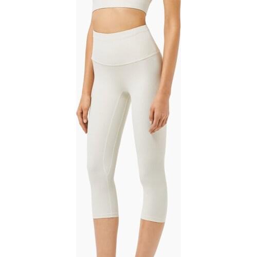 Gym Sport Leggings Women Fitness Calf-Length Yoga Pants Solid High Waist Workout Tights Trousers Squat Proof Running Sportswear