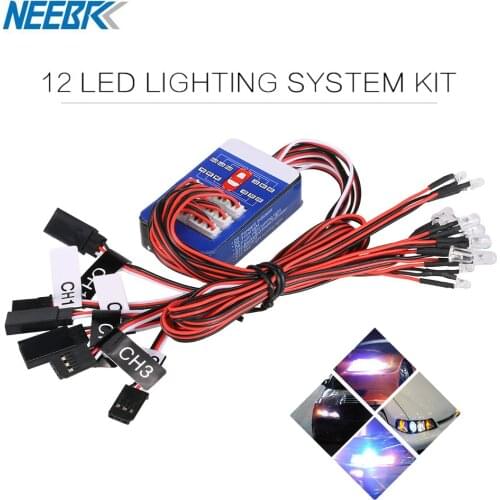 New 12 LED Lighting System Kit Smart Simulation RC Car Lights for 1/10 Drift On Road RC Car Yokomo Tamiya Hop-up Car Parts