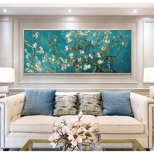 World Famous By Van Gogh Canvas Poster Almond Blossom Flowers Painting Print Wall Art Pictures for Living Room Home Decor Cuadro