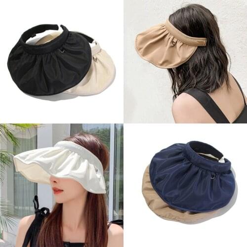 1@# Hot Sale Simple Foldable Wide Brim Lithe Girls Hat Sun Hat Beach Women Summer Hat Uv Protect Travel Cap Lady Cap Female