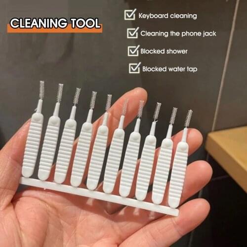 10pcs/set Anti-clogging Small Brush Pore Gap Cleaning Brush Shower Head Cleaning Cell Phone Hole Cleaning Cleaning Keyboards