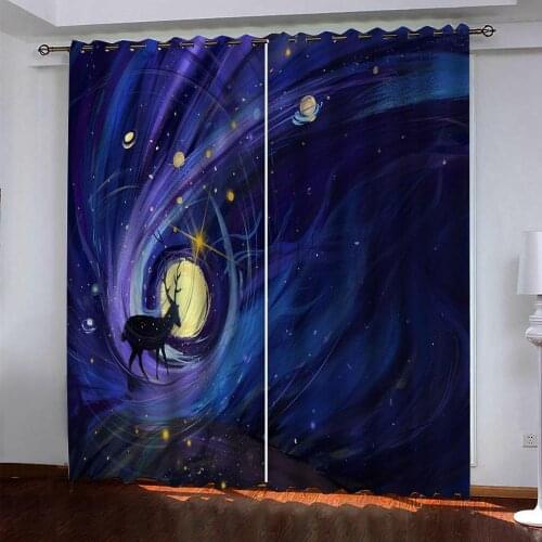 Customized 3d curtains new window balcony thickened windshield blackout curtains blue curtains