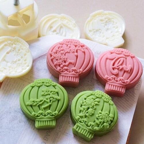 667A Cookie Cutter Mooncake Mould Moon Cake Mold Set with Auspicious Meaning Bath Bombs DIY Festival Decoration Hand Cutter