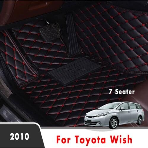 For Toyota Wish 2010 (7 Seater) Car Floor Mats Interior Accessories Leather Carpets Protect Auto Waterproof Decoration Covers