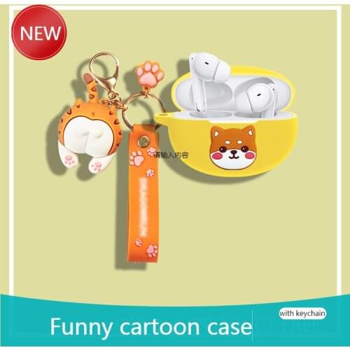 For OPPO Enco Free 2 Cartoon dog Wireless Bluetooth Earphone Case Charging box soft shockproof Cover For OPPO Free 2 Cover