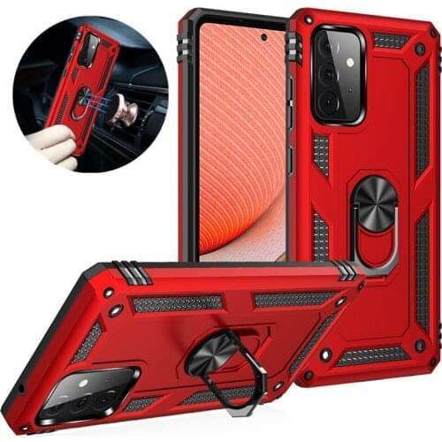 For Samsung Galaxy A12 A32 Case Luxury Armor Shockproof Phone Cover For Samsung A52 A72 A82 Magnetic Ring Silicone Bumper Cases