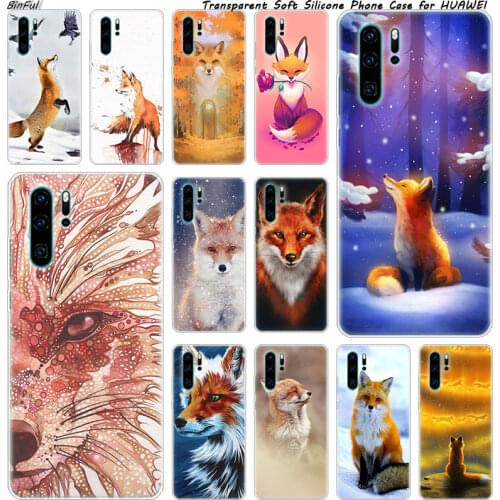 Hot Animal fox Soft Silicone Phone Case for Huawei P30 P20 Pro P10 P9 P8 Lite 2017 P Smart Z Plus 2019 NOVA 3 3i Fashion Cover