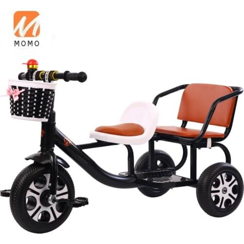 Childrens Tricycle Baby Two-Child Twin Double-Seat Bicycle for Boys and Girls Children Outdoor Car