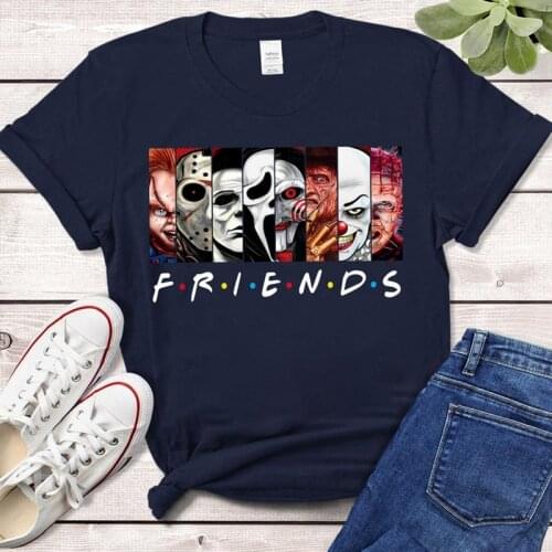 Horror Friends Tv Shows Graphic T-shirts Tv Friends Harajuku Funny Cotton T Shirts Workout Tshirts Hip Hop Tops Boyfriend Gift