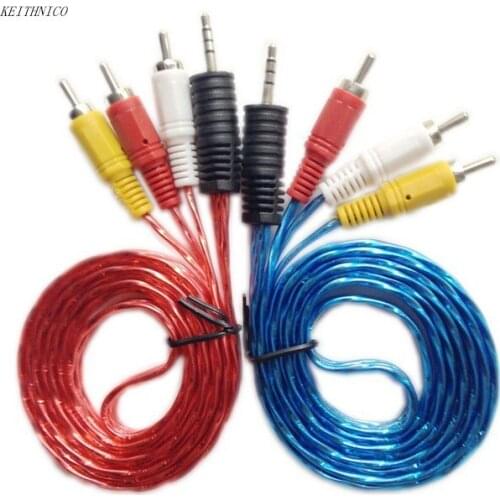KEITHNICO 1PC 3.5mm Jack to 3 RCA Male Plug Adapter Cable DVD Audio Converter Video TV AV Cable Wire Cord 1.5M