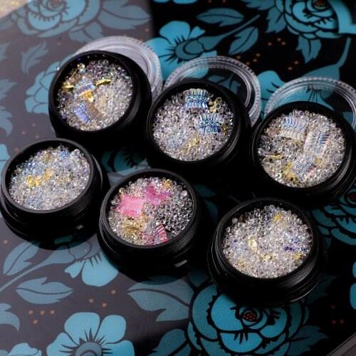 Lace Aurora Skirt Flash Micro-drilled Broken Diamond Crystal Sand Mixed Flash Nail Art Diy Uv Epoxy Resin Mold Decoration Nail
