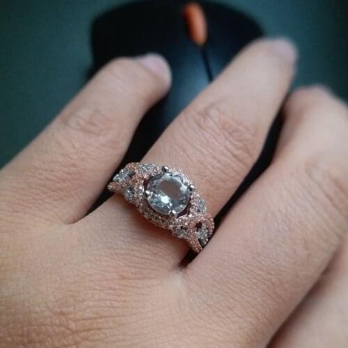 Fashion vintage crystal Ring for women New trendy retro cubic Zirconia Ring classic copper Rings male female engagment gift