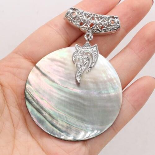 Natural Mother of Pearl Shell Pendant Natural Shell Charms for Women Jewelry DIY Making Necklace Size 50x50mm