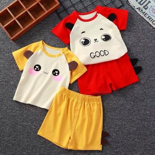 Toddler Girl Clothes Boy Outfits Short Sleeve Tracksuit 0-4 Years Baby T-shirt + Shorts 2pcs Summer Cotton Kids Clothing Set