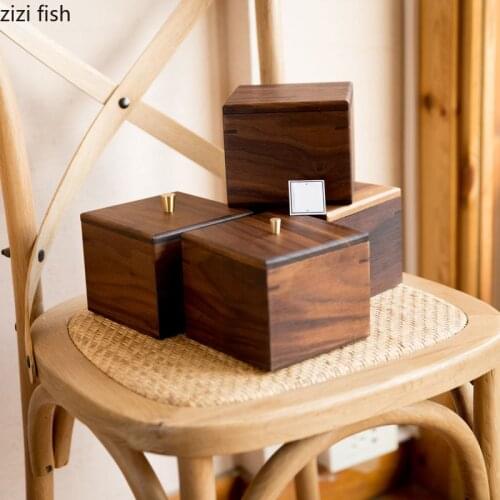 Minimalist Walnut Storage Box Natural Walnut Wood Quality Pen Holder Storage Basket Office Desktop Stationery Storage Organizer