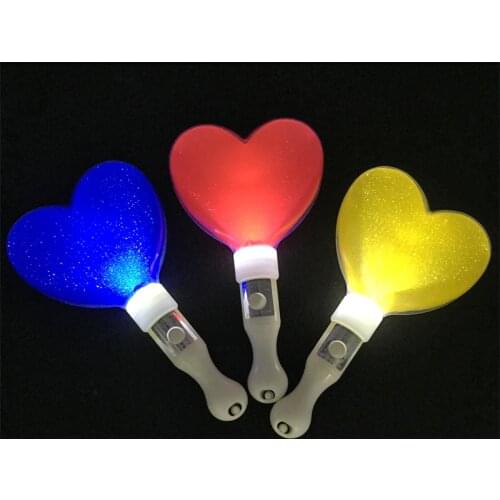 100pcs Costume Led Glow Love Sticks Led Flash Wand Light Heart Wands Rave Festival Batons Concert Party Glow In The Dark
